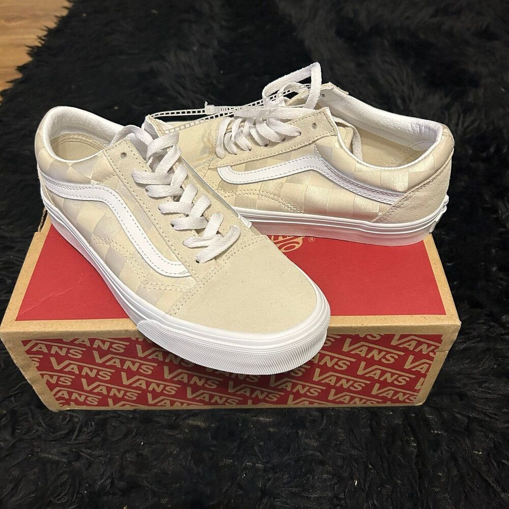 VANS off the wall old skool checkerboard satin suede lace up shoes sneakers 8